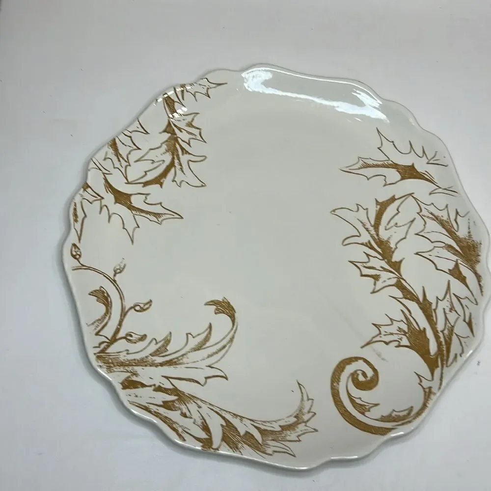 Reba Harmony For The Home Style Cream Scroll White Dinner Plate 10 1/2 Scallop